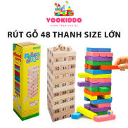 SIZE TO NHẤT - Bộ Trò Chơi Rút Gỗ 48 Thanh loại số, loại màu Folds High