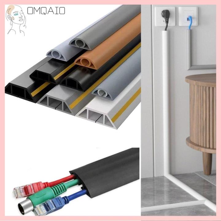PVC Square Slot Floor Cord Cover Self-Adhesive Cord Protector Extension  Wiring Duct Hider Covers Home Outdoor Wire Organizer - AliExpress