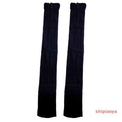 Shipiaoya ชุดคอสเพลย์ตุ๊กตาถุงเท้าสูงระดับหัวเข่ายาวผ้ากำมะหยี่สีขาวดำ