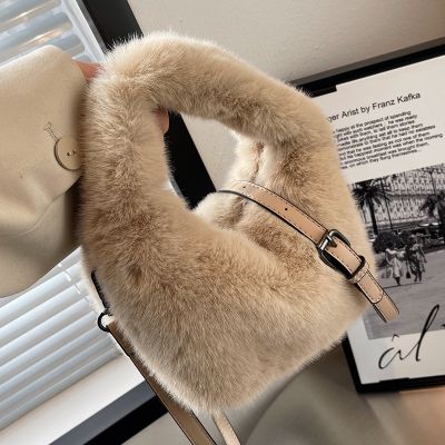 [COD] and winter plush velvet bag womens 2022 new fashion shoulder Messenger high-end explosive style portable furry
