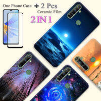 2 IN 1สำหรับ Realme 5 5S 5i เคส6i เคสซิลิโคนเนื้อนิ่ม TPU ด้วยปกป้องหน้าจอเซรามิกโค้ง