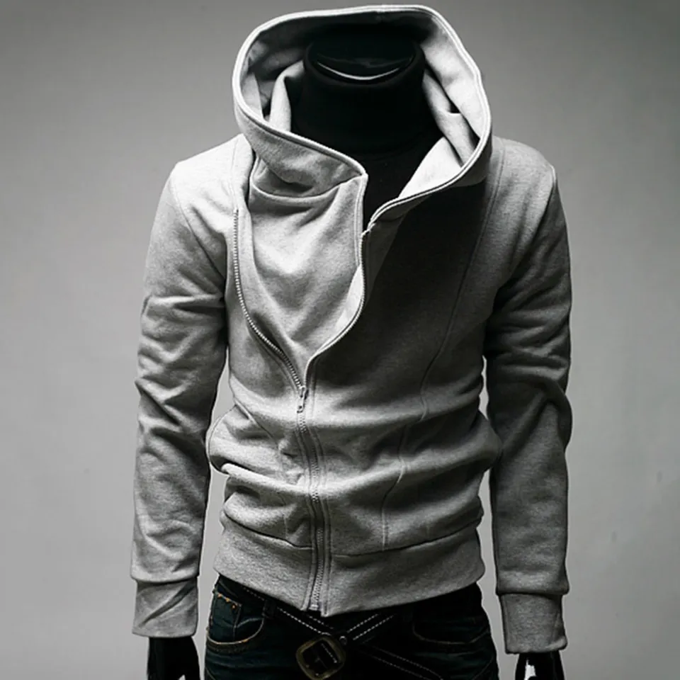 Hoodie with outlet diagonal zipper