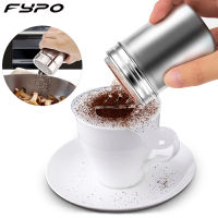 Fypo เครื่องเขย่าช็อคโกแลตสแตนเลสที่ตักกาแฟผงน้ำตาล Sifter คาปูชิโน่โกโก้แป้งเครื่องเขย่าสปริงเกอร์ครัวอุปกรณ์ทำอาหาร BBQ กระปุกเกลือ