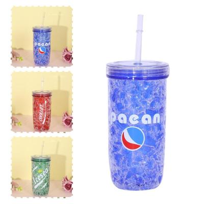Double Wall Straw Cup Creative Can Plastic Water Bottle Students Cup X0N5