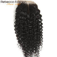 4X4 Kinky Curly Lace Closure Pre Plucked ผมมนุษย์โปร่งใสลูกไม้ปิดผมเด็กบราซิล Curly TOP Lace Closure