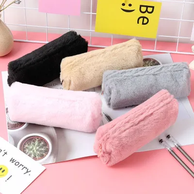 ∏☫◆ Colorful Plush cute Pencil Case School Bag Stationery Pencilcase Kawaii Girls School Supplies Tools storage holder pouch