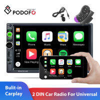 Podofo 2 Din Stereo Receiver Carplay Car Radio FM Audio Bluetooth 7" Autoradio MP5 Video Player For Universal VW Toyota Honda