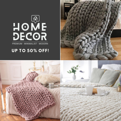 Homedecor ผ้าห่ม ไหมพรม knit ถัก เปีย NORDIC  ขนาด 100x150 ซม. blanket เกาหลี simply เรียบง่าย หมอนนุ่ม ที่นอน จัดระเบียบ หมอน นอน bed living DIY หมอน