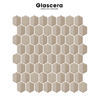 Glascera กระเบื้องโมเสคแก้ว ชนิดผิวมัน สีสันสวยงาม ไม่ดูดซึมน้ำ ไม่เกิดเชื้อรา ตกแต่งภายในและภายนอก Hexa Latte