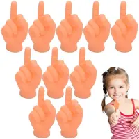 Finger Puppets Small Rubber Hands 10pcs Funny Middle Finger Prank Hand Tiny Miniature Small Hands Elastic Realistic Small Hands For Party Playtime School amazing