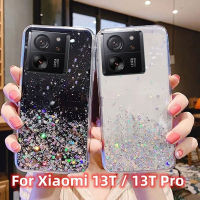 เคสสำหรับ Xiaomi 13 T Pro 13 T Pro Xiaomi 13TPro 5G 2023แฟชั่นแผ่นฟอยล์สีเงินแวววาวระยิบระยับกรอบซิลิโคนนิ่มโปร่งใสกันกระแทกปกป้องโทรศัพท์