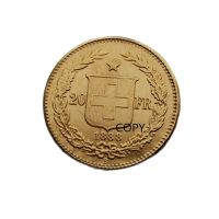 【CW】卍☄ஐ  1888 Switzerland 20Frs Gold  Plated Coins Coin Collectibles REPLICA Medal Gifts