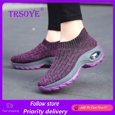*TRSOYE รองเท้าวิ่งแฟชั่นสำหรับผู้หญิง,รองเท้ากีฬารองเท้าผ้าใบกลางแจ้งระบายอากาศได้ดีขนาด35-42นิ้ว