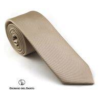 Giorgio Del Sarto Necktie 6 cm Beige with Fabric Texture เนคไทลายพื้นมีเท็กเจอร์