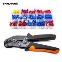 [HOT ZHKKZZLWWG 510] Assorted Spade Terminals Insulated Cable Connector Electrical Wire Crimp Butt Ring Fork Set Ring Lugs Rolled Crimping Tool Kit