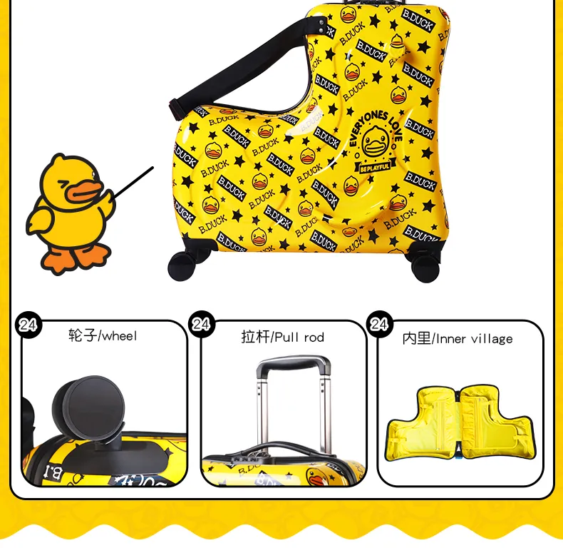 2019 new B.Duck Surprised Little Yellow Duck,Fashionable and lovely  luggage,24inch-aoweila–Official website