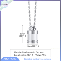 Aokago สร้อยคอหลอดแก้วเติมได้แบบใสสำหรับผู้หญิงผู้ชายโกศใส่เถ้ากระดูกที่ระลึกเครื่องประดับจี้ที่ระลึก