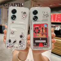 Gfaith เคส OPPO A58 4G A58 NFC ซิลิโคนเคสนิ่มโปร่งใส TPU แฟชั่นเคสกระเป๋าใส่บัตร OPPOA58 NFC