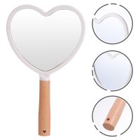 Portable Vanity Mirror Handle Women Barber Long 22.5x14cm White Abs Makeup Woman Mirrors