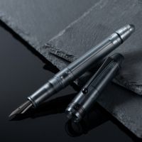 Asvine V126 Vacuum Filling Fountain Pen titanium EF/F/M Nib  Matte Gray Acrylic Writing Gift Set  Pens