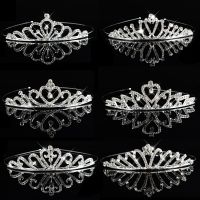 Princess Tiaras Wedding Crown Rhinestone Silver Color Headband Kid Girls Bridal Crown Party Accessiories Hair Jewelry Gift