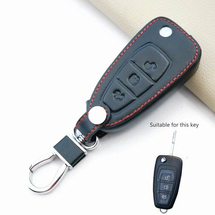 high-quality-leather-key-chain-ring-cover-case-holder-for-ford-focus-2-3-4-mk2-mk3-mk4-kuga-edge-mondeo-fusion-ecosport-fiesta