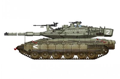 Hoy Boss โมเดลของเล่น82915ทำจากพลาสติก1/3แบบจำลองย่อขนาด IIDF Merkava Mk IV รถถังประจัญบานหลักสำหรับโมเดลคอลเลกชัน Hoy DIY