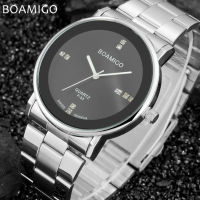 mens watches top brand luxury quartz watch BOAMIGO business steel auto date watches 2017 hot gift wristwatches relogio masculino