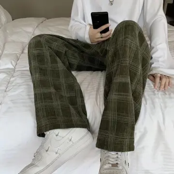 Checkered hot sale pants green