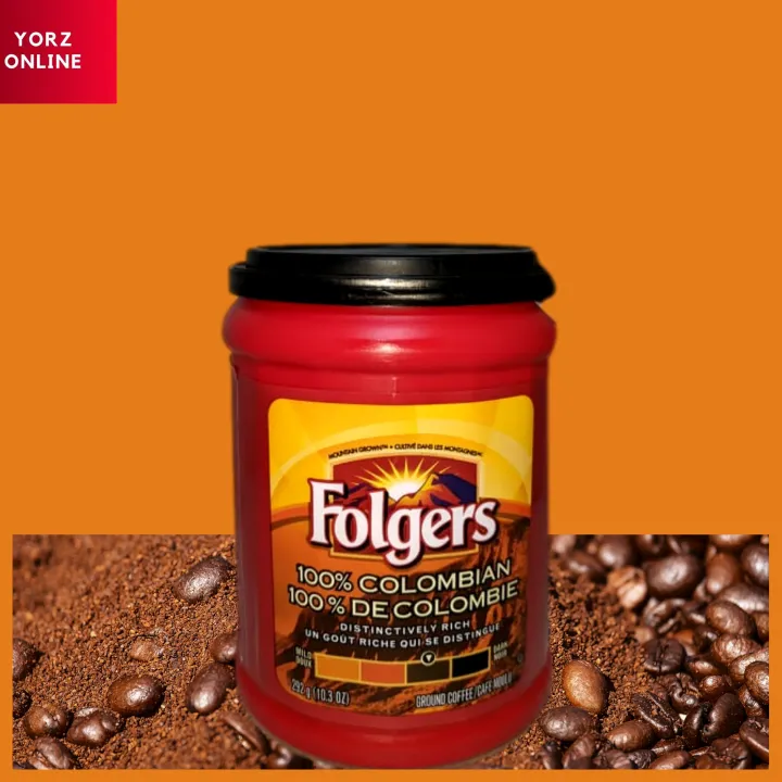 FOLGERS 100 COLOMBIAN DISTINCTIVELY RICH GROUND COFFEE &100 ARABICA
