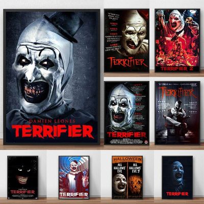 Terrifier Movie Poster-ภาพยนตร์คลาสสิก HD ภาพ Wall Art พิมพ์ภาพจิตรกรรมฝาผนังภาพวาดผ้าใบสำหรับห้องนั่งเล่นตกแต่งบ้าน-Scary Clown สยองขวัญโปสเตอร์ภาพยนตร์ Cuadros