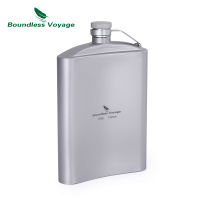 Boundless Voyage 250ml Titanium Hip Flask with Funnel Mini Cup Camping Picnic Sport Pocket Water Bottle Whiskey Flagon Wine Pot