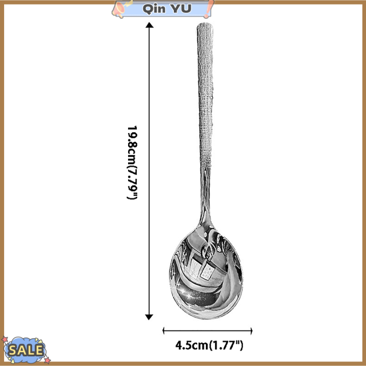 tuesqin-yu-ช้อนสแตนเลสแบบหนาแบบเกาหลี-ใหม่ล่าสุดด้ามจับยาวสุดสร้างสรรค์ช้อนหม้อไฟโรงแรมทัพพีตักซุปใช้ในครัวบ้าน-essential-เครื่องมือ