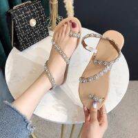 ขายดีที่สุด ioztt2023 - /❈┇✹ 2020 summer spot new starry rhinestone clip toe sandals women flat large size fashion roman 40-43