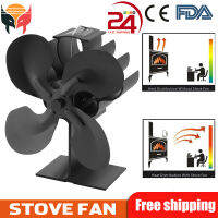 4 Blades Heat Powered Stove Fan For HomeLog WoodBurner Fireplace Eco Fans Black Quiet Circulating Warm ​Air Free Shipping