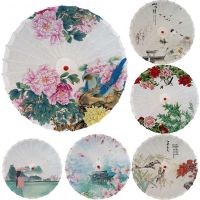 Chinese Style Printed Silk Umbrella Craft Umbrella Ceiling Decoration Umbrella Dance Cheongsam Catwalk Classical Umbrella