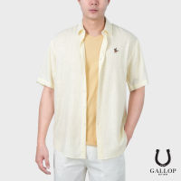 GALLOP : LINEN CASUAL SHIRT เสื้อเชิ๊ตผ้าลินินแขนสั้น รุ่น GW9019 สีครีม / ราคา 1,490.-