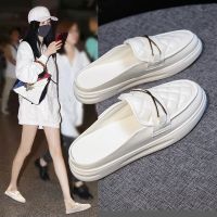 Shoes Womens Heel Less Half Slippers Versatile Outerwear For Women In Summer New 2023 Baotou Lazy Person Xiao Bai Liang Tuo