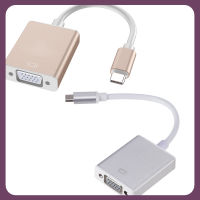 USB C หัวแปลงสายวีจีเอ Type C เป็น VGA ตัวแปลงวิดีโอสำหรับแมคบุ๊กโปรแอร์คอมพิวเตอร์ส่วนบุคคลโน้ตบุ๊ค Lonovo เพื่อตรวจสอบโปรเจคเตอร์