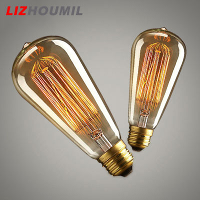 LIZHOUMIL โคมไฟเอดิสันสไตล์เรโทรไฟเหลืองหลอดไฟว-ไส้หลอดไฟ E27 220-240V