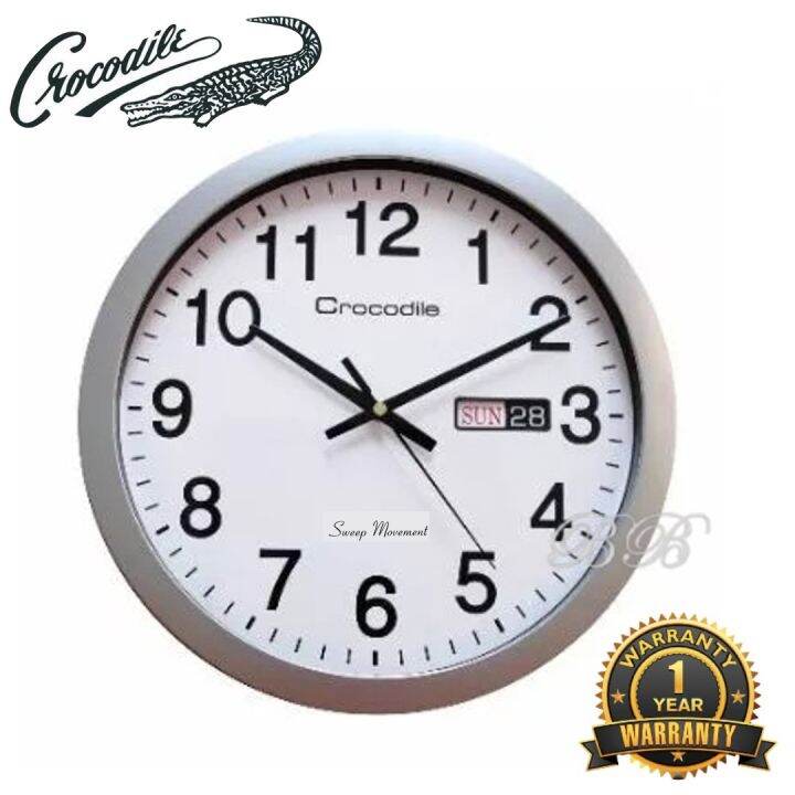 100 ORIGINAL CROCODILE Quiet Sweep Analogue Wall Clock (Jam Dinding