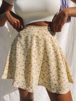 【LZ】✼  Tossy Boho Floral Print Party Skirt Summer New High Waist Pleated Skirt Short Beach Sexy Frills Mini Skirts For Women 2022