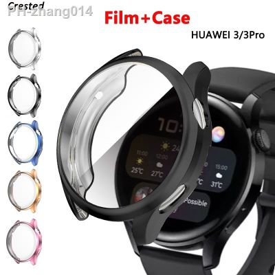 TPU Case For Huawei Watch 3 pro 48mm 46mm soft Plated All Around Protective Bumper Cover Huawei Watch 3 Screen Protector