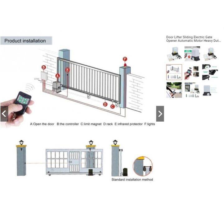 Motorized Sliding Gate Operator Electric Remote Control Gate Motor
