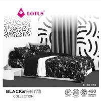 LOTUS ชุดผ้าปู 6ฟุต 5ชิ้น + ผ้านวม 100x90 นิ้ว รุ่น Black &amp; White รหัส LI-BW 04B