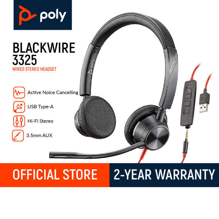 Plantronics Blackwire 3325 UC USB-A with 3.5mm Jack for Mobile/Tablet  Connectivity Stereo Headset Lazada PH