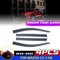 รถ Windows ประตู Visor สำหรับมาสด้า CX-3 CX3 DK 2016 ~ 2022 D Eflector ควันยามกันสาดอาทิตย์ลมฝนคิ้วสติ๊กเกอร์อุปกรณ์เสริม