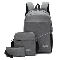 3pcsset USB Travel Nylon Waterproof Backpack Male Multi-function Laptop Bag Book Outdoor Sports Shoulder Bag Hunting Bags