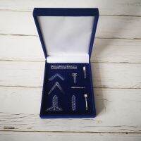 【CC】 Set of 9 different velvet blue box Masonic Working Tools Badge Freemason Miniature Gifts