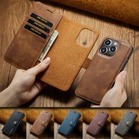 Detachable Magnetic Leather Phone Case for IPhone 12 13 11 14 Pro Max XS XR X SE 2022 8 7 6S Plus Wallet Card Holder Cover Coque